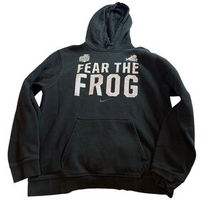 Nike TCU Black Hoodie with 'Fear the Frog' Graphic